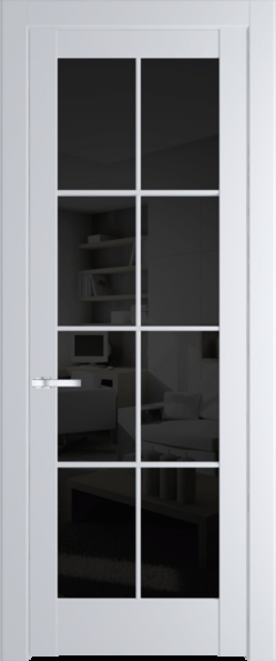Межкомнатная дверь Profil Doors 4.1.2 (p.8) Вайт (RAL 110 96 02) Черное тонированное