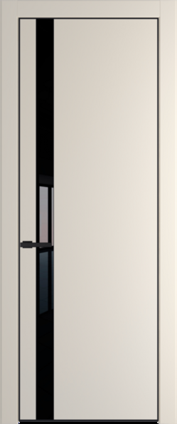 Межкомнатная дверь Profil Doors Orange 18 PE.O Lacobel Черный лак Кремовая Магнолия (RAL 120-04) Черный матовый RAL9005
