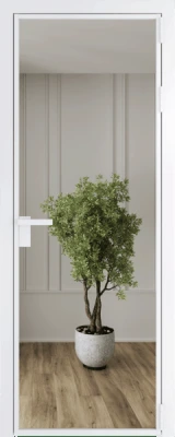 Алюминиевая дверь Profil Doors 1 AG Вайт Зеркало