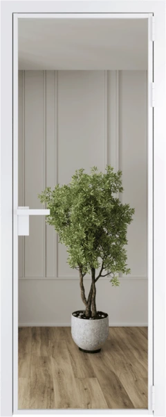 Алюминиевая дверь Profil Doors 1 AG Вайт Зеркало