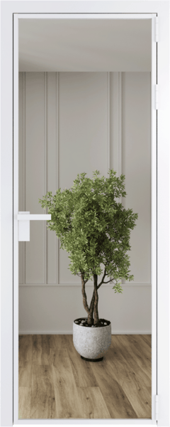 Алюминиевая дверь Profil Doors 1 AG Вайт Зеркало