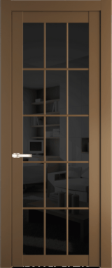 Межкомнатная дверь Profil Doors 1.1.2 (p.15) Черное тонированное Перламутр золото