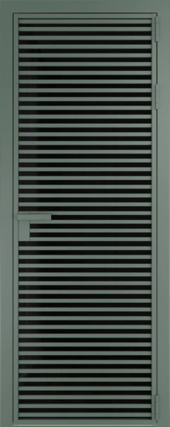 Алюминиевая дверь Profil Doors 12 AG Зеленый воск Черный триплекс