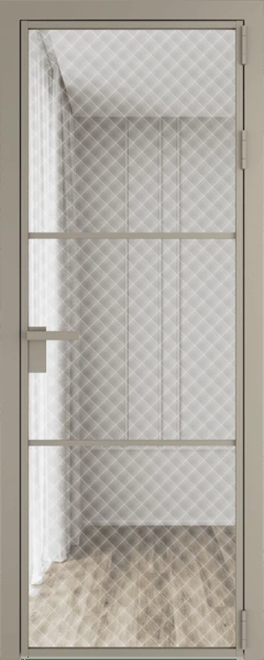 Алюминиевая дверь Profil Doors 13 AG Никель матовый Ромб белый