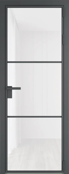 Алюминиевая дверь Profil Doors 13 AG Серая ночь Белый триплекс