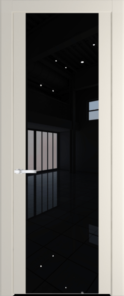 Межкомнатная дверь Profil Doors 1.7 P Lacobel Черный лак Кремовая Магнолия (RAL 120-04)