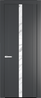 Межкомнатная дверь Profil Doors 1.8 P Нефи белый узор серебро Графит (Pantone 425С)