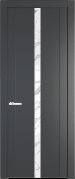 Межкомнатная дверь Profil Doors 1.8 P Нефи белый узор серебро Графит (Pantone 425С)
