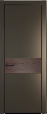 Межкомнатная дверь Profil Doors 17 PE Зеркало Bronza Сэнд Черный матовый RAL9005 Дуб Тобакко