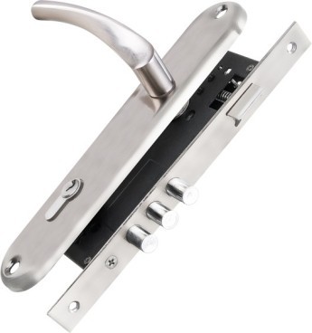 Замок Punto (Пунто) цилиндровый в комплекте с ручкой LOCKSET90.CRONA.4585-3 (KIT P90 4585/3 CRONA) SN мат.никель