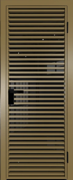 Алюминиевая дверь Profil Doors 12 AG Золото Черный триплекс