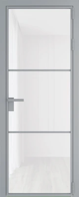 Алюминиевая дверь Profil Doors 13 AG Серебро Белый триплекс