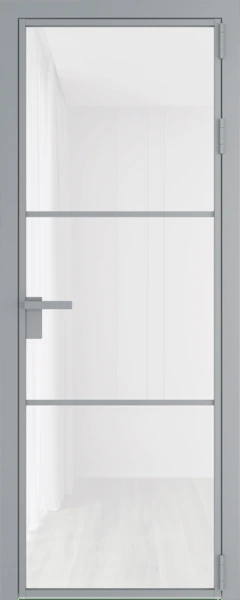 Алюминиевая дверь Profil Doors 13 AG Серебро Белый триплекс