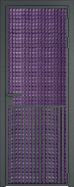 Алюминиевая дверь Profil Doors 15 AG Серая ночь Кризет Фиолетовый