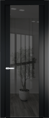 Межкомнатная дверь Profil Doors 1.7 P Зеркало серое Блэк