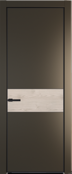 Межкомнатная дверь Profil Doors 17 PE Зеркало Bronza Сэнд Черный матовый RAL9005 Каштан светлый