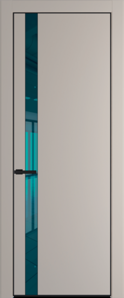 Межкомнатная дверь Profil Doors 18 PE Зеркало синее Сэнд Черный матовый RAL9005
