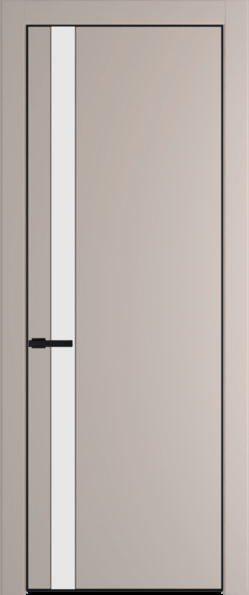 Межкомнатная дверь Profil Doors 18 PA Черный матовый RAL9005 Монохром белый просветленный Сэнд