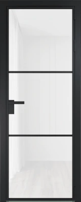 Алюминиевая дверь Profil Doors 13 AG Черный матовый Белый триплекс