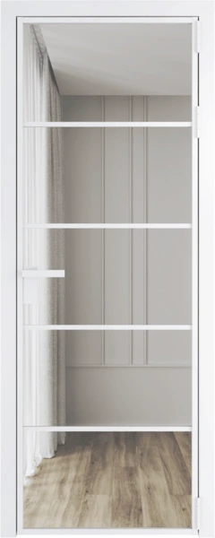 Алюминиевая дверь Profil Doors 14 AG Вайт Прозрачное