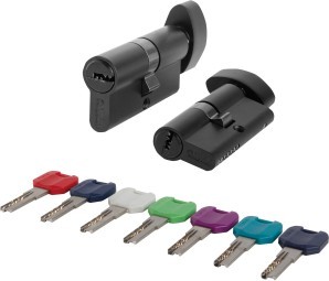 Цилиндровый Punto (Пунто) механизм MaxPro7002Knob52mm(21+10+21) BL черный 7key с вертушкой