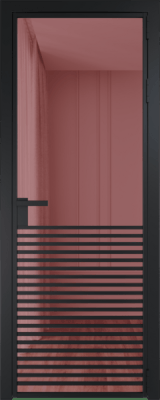 Алюминиевая дверь Profil Doors 16 AG Черный матовый Розовое шпион