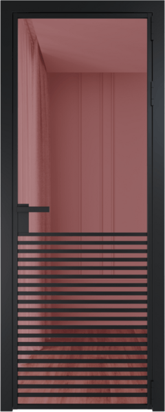 Алюминиевая дверь Profil Doors 16 AG Черный матовый Розовое шпион