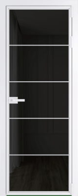 Алюминиевая дверь Profil Doors 5AX Вайт Черное тонированное