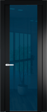 Межкомнатная дверь Profil Doors 1.7 P Зеркало синее Блэк