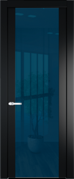 Межкомнатная дверь Profil Doors 1.7 P Зеркало синее Блэк