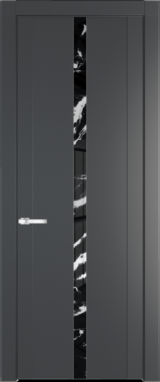 Межкомнатная дверь Profil Doors 1.8 P Нефи черный узор серебро Графит (Pantone 425С)