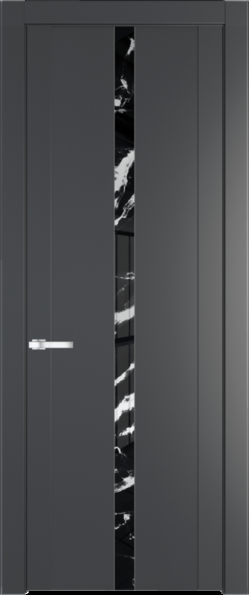 Межкомнатная дверь Profil Doors 1.8 P Нефи черный узор серебро Графит (Pantone 425С)