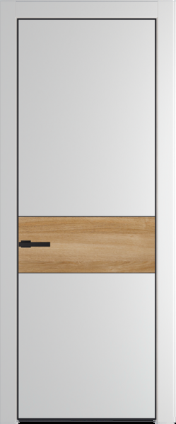 Межкомнатная дверь Profil Doors 17 PE Lacobel Белый лак Крем Вайт (RAL 120-02) Черный матовый RAL9005 Дуб Карамель