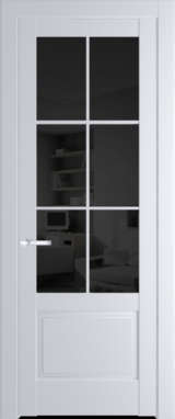 Межкомнатная дверь Profil Doors 4.2.2 (p.6) Вайт (RAL 110 96 02) Черное тонированное