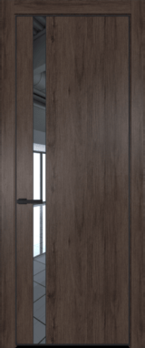 Межкомнатная дверь Profil Doors Orange 18 NE.O Дуб Тобакко Зеркало Черный матовый RAL9005