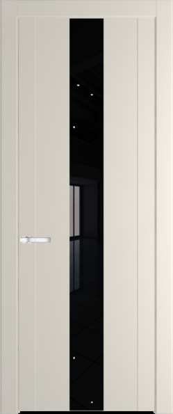 Межкомнатная дверь Profil Doors 1.9 P Lacobel Черный лак Кремовая Магнолия (RAL 120-04)
