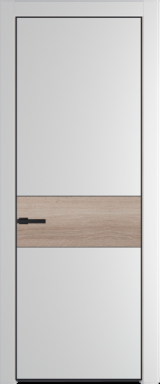 Межкомнатная дверь Profil Doors 17 PE Lacobel Белый лак Крем Вайт (RAL 120-02) Черный матовый RAL9005 Дуб Сонома