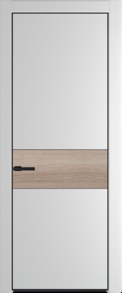 Межкомнатная дверь Profil Doors 17 PE Lacobel Белый лак Крем Вайт (RAL 120-02) Черный матовый RAL9005 Дуб Сонома