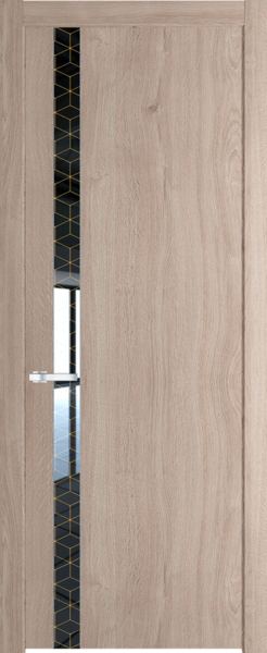 Межкомнатная дверь Profil Doors 18 NW Лоран узор золото Дуб Сонома