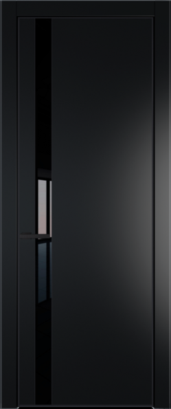 Межкомнатная дверь Profil Doors Orange 18 PE.O Lacobel Черный лак Блэк Черный матовый RAL9005