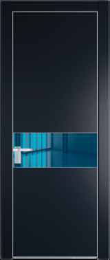 Межкомнатная дверь Profil Doors 17 PA Серебро Зеркало Blue Нэви Блу (RAL 7016)