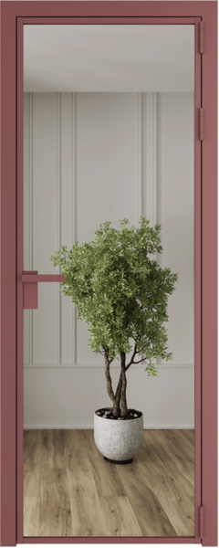 Алюминиевая дверь Profil Doors 1 AG Красный антрацит Зеркало