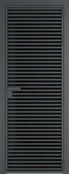 Алюминиевая дверь Profil Doors 12 AG Серая ночь Черный триплекс