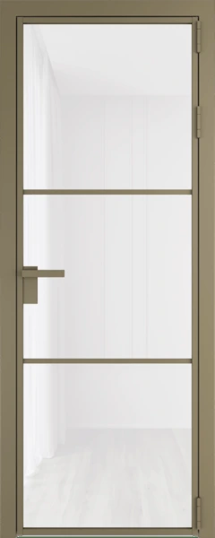 Алюминиевая дверь Profil Doors 13 AG Шампань Белый триплекс