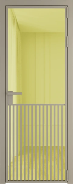 Алюминиевая дверь Profil Doors 15 AG Никель матовый Золото шпион
