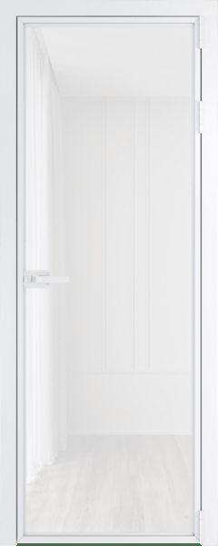 Алюминиевая дверь Profil Doors 1AX Вайт Белый триплекс