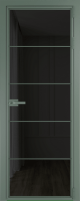Алюминиевая дверь Profil Doors 5AX Зеленый воск Черное тонированное