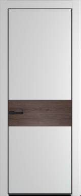 Межкомнатная дверь Profil Doors 17 PE Lacobel Белый лак Крем Вайт (RAL 120-02) Черный матовый RAL9005 Дуб Тобакко