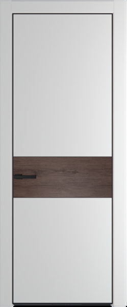 Межкомнатная дверь Profil Doors 17 PE Lacobel Белый лак Крем Вайт (RAL 120-02) Черный матовый RAL9005 Дуб Тобакко