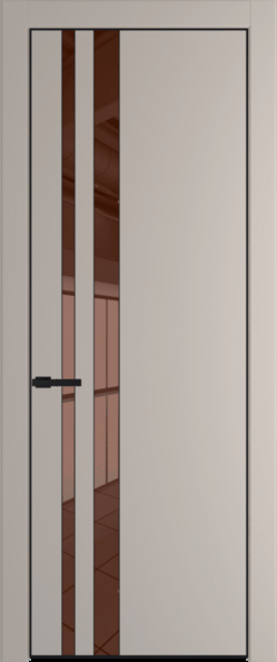 Межкомнатная дверь Profil Doors 20 PA Черный матовый RAL9005 Зеркало бронзовое Сэнд